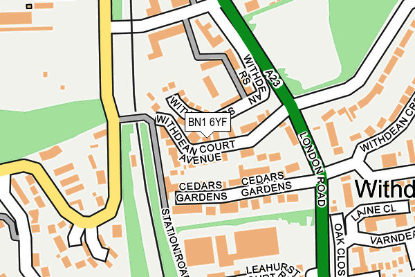 BN1 6YF map - OS OpenMap – Local (Ordnance Survey)