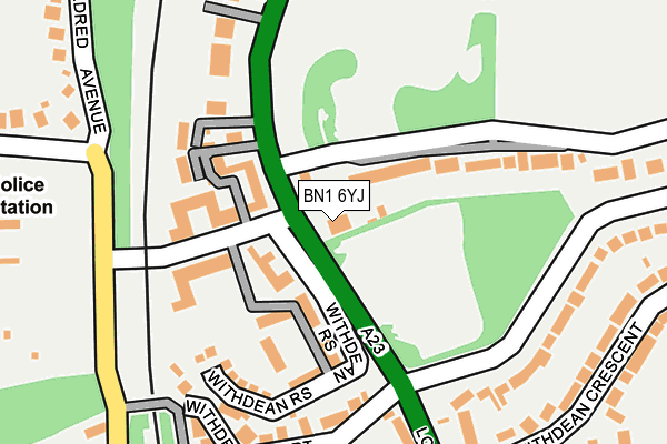 BN1 6YJ map - OS OpenMap – Local (Ordnance Survey)