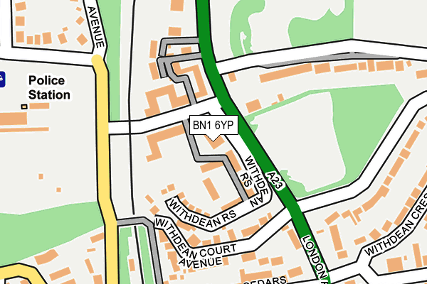 BN1 6YP map - OS OpenMap – Local (Ordnance Survey)