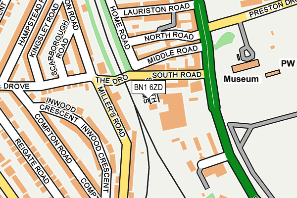 BN1 6ZD map - OS OpenMap – Local (Ordnance Survey)