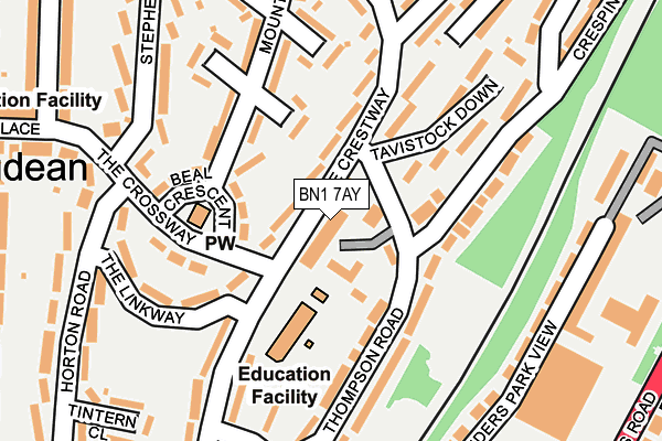 BN1 7AY map - OS OpenMap – Local (Ordnance Survey)