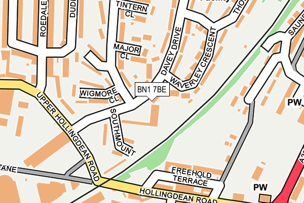 BN1 7BE map - OS OpenMap – Local (Ordnance Survey)