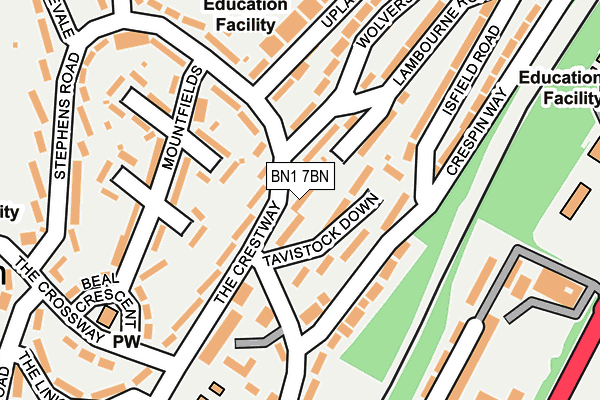 BN1 7BN map - OS OpenMap – Local (Ordnance Survey)