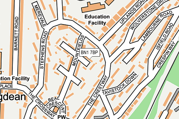 BN1 7BP map - OS OpenMap – Local (Ordnance Survey)