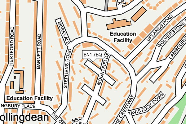 BN1 7BQ map - OS OpenMap – Local (Ordnance Survey)