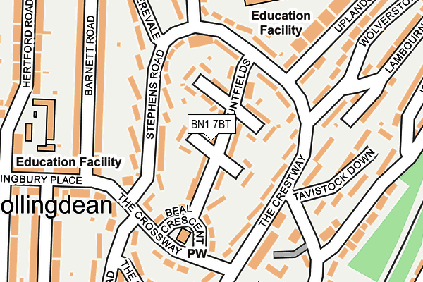 BN1 7BT map - OS OpenMap – Local (Ordnance Survey)
