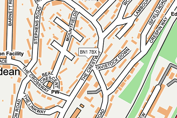 BN1 7BX map - OS OpenMap – Local (Ordnance Survey)