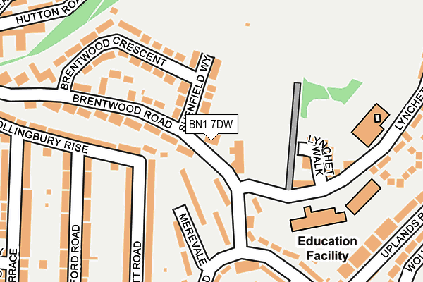 BN1 7DW map - OS OpenMap – Local (Ordnance Survey)