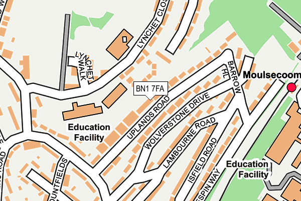 BN1 7FA map - OS OpenMap – Local (Ordnance Survey)