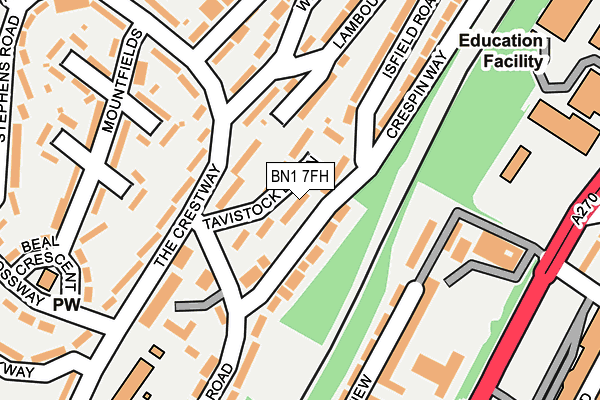 BN1 7FH map - OS OpenMap – Local (Ordnance Survey)