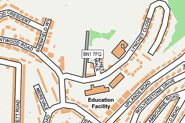 BN1 7FQ map - OS OpenMap – Local (Ordnance Survey)