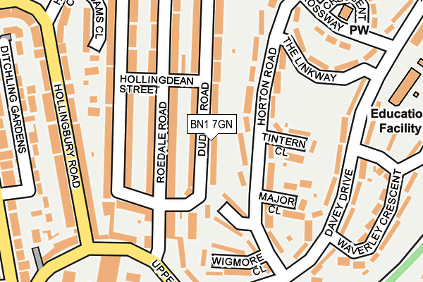 BN1 7GN map - OS OpenMap – Local (Ordnance Survey)