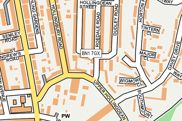 BN1 7GX map - OS OpenMap – Local (Ordnance Survey)