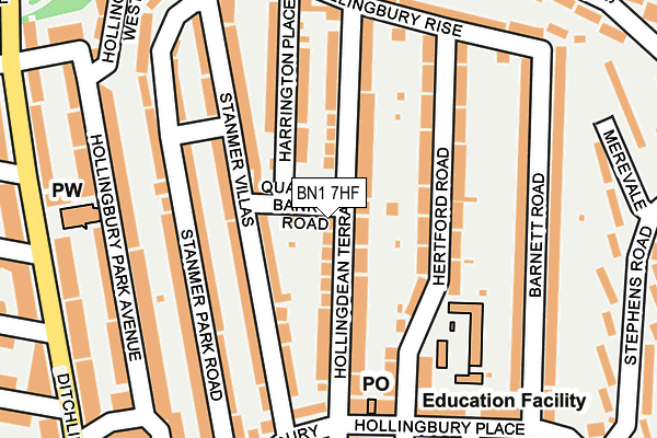 BN1 7HF map - OS OpenMap – Local (Ordnance Survey)