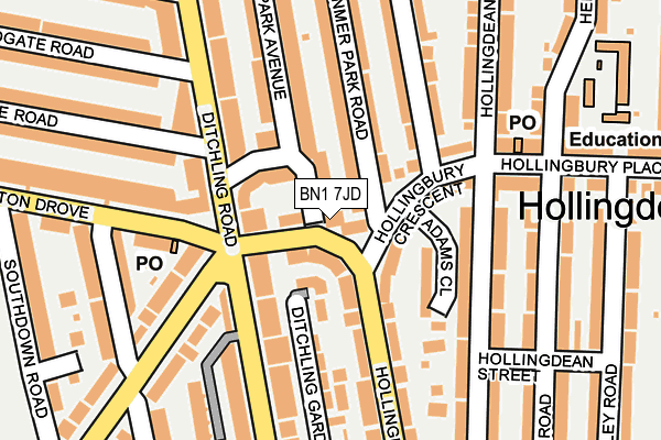 BN1 7JD map - OS OpenMap – Local (Ordnance Survey)