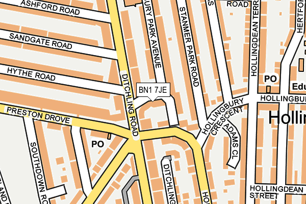 BN1 7JE map - OS OpenMap – Local (Ordnance Survey)