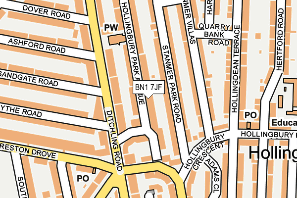 BN1 7JF map - OS OpenMap – Local (Ordnance Survey)