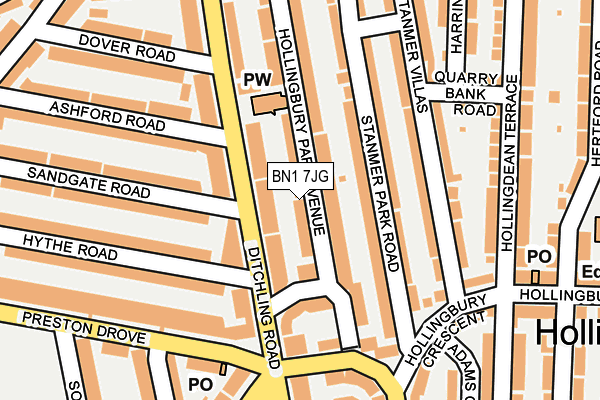 BN1 7JG map - OS OpenMap – Local (Ordnance Survey)