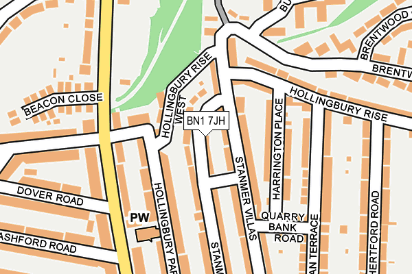 BN1 7JH map - OS OpenMap – Local (Ordnance Survey)