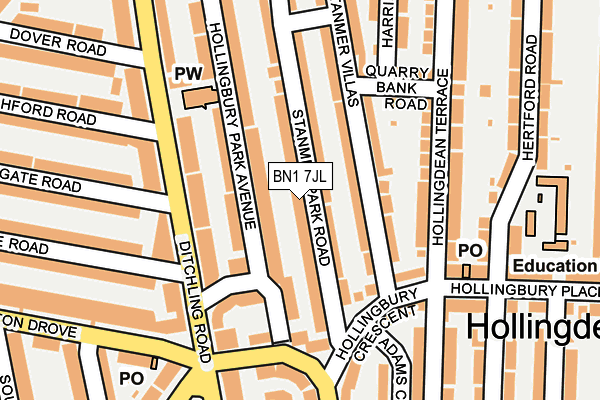 BN1 7JL map - OS OpenMap – Local (Ordnance Survey)