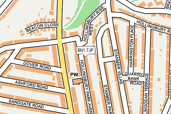 BN1 7JP map - OS OpenMap – Local (Ordnance Survey)