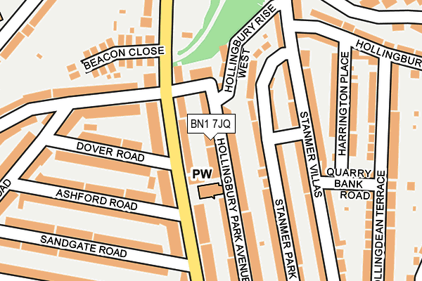 BN1 7JQ map - OS OpenMap – Local (Ordnance Survey)