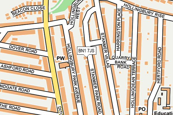 BN1 7JS map - OS OpenMap – Local (Ordnance Survey)