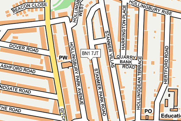 BN1 7JT map - OS OpenMap – Local (Ordnance Survey)