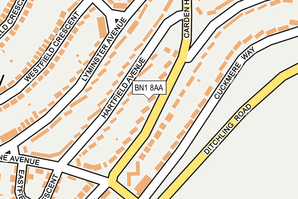 BN1 8AA map - OS OpenMap – Local (Ordnance Survey)