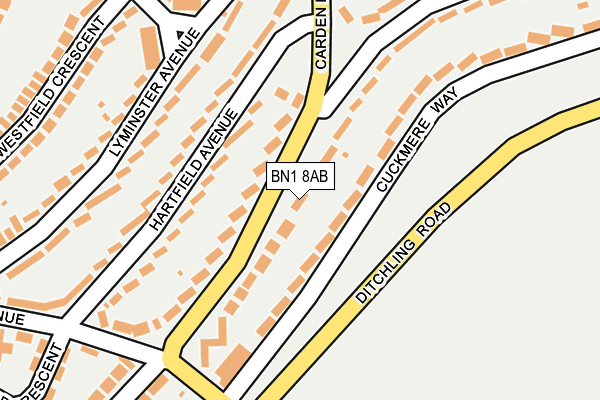 BN1 8AB map - OS OpenMap – Local (Ordnance Survey)