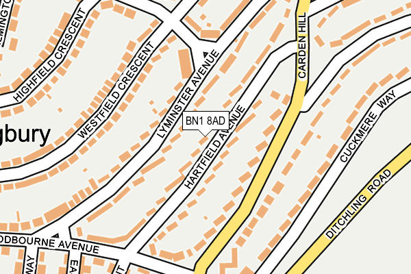 BN1 8AD map - OS OpenMap – Local (Ordnance Survey)
