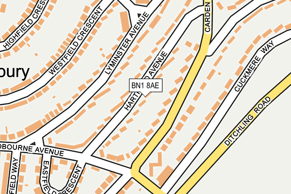 BN1 8AE map - OS OpenMap – Local (Ordnance Survey)