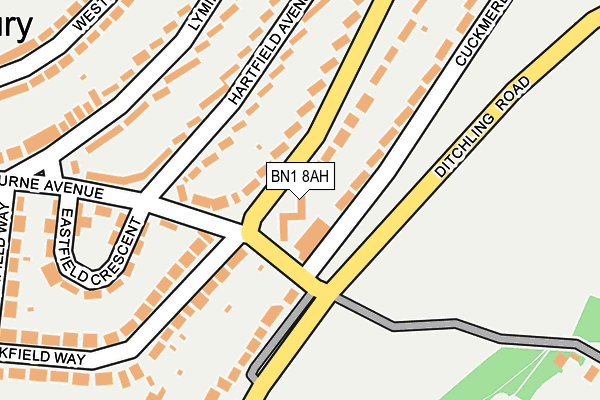 BN1 8AH map - OS OpenMap – Local (Ordnance Survey)