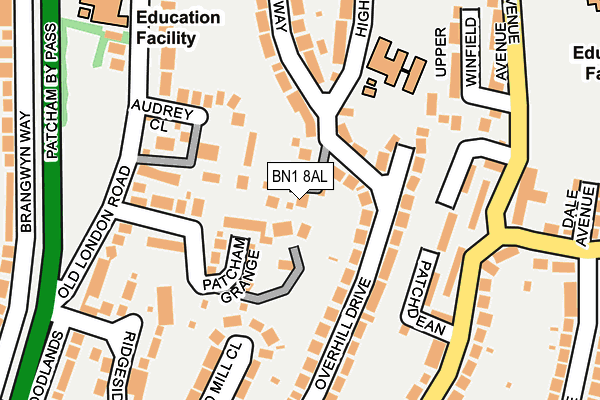 BN1 8AL map - OS OpenMap – Local (Ordnance Survey)