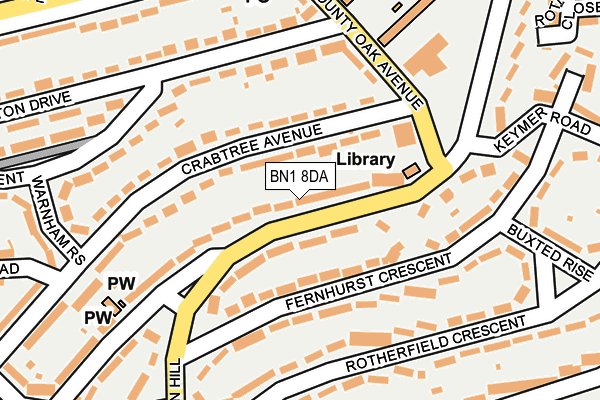 BN1 8DA map - OS OpenMap – Local (Ordnance Survey)
