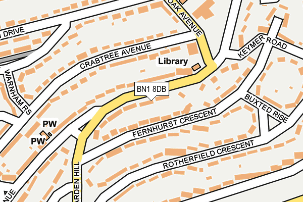 BN1 8DB map - OS OpenMap – Local (Ordnance Survey)