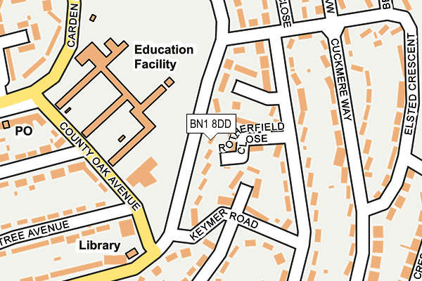 BN1 8DD map - OS OpenMap – Local (Ordnance Survey)