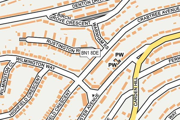 BN1 8DE map - OS OpenMap – Local (Ordnance Survey)