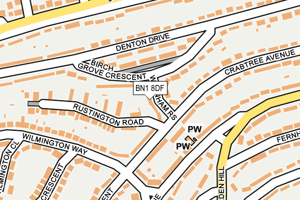 BN1 8DF map - OS OpenMap – Local (Ordnance Survey)
