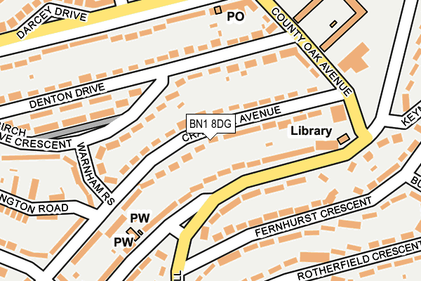 BN1 8DG map - OS OpenMap – Local (Ordnance Survey)