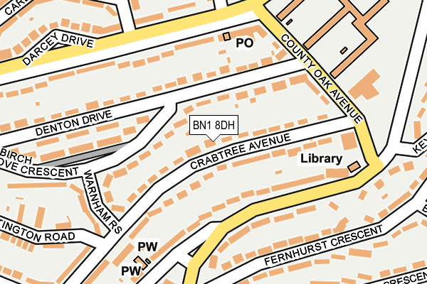 BN1 8DH map - OS OpenMap – Local (Ordnance Survey)
