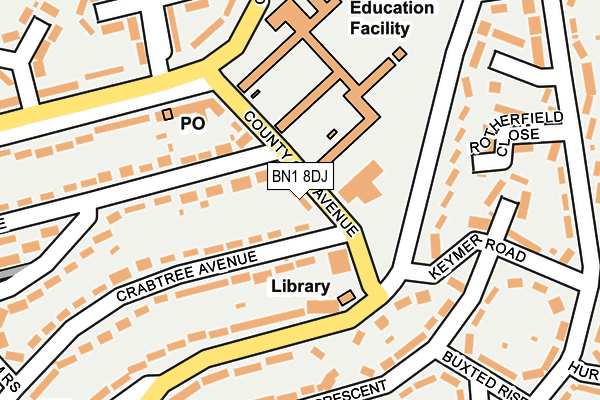 BN1 8DJ map - OS OpenMap – Local (Ordnance Survey)