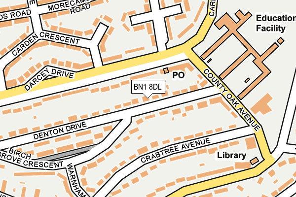 BN1 8DL map - OS OpenMap – Local (Ordnance Survey)