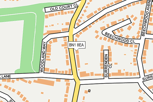 BN1 8EA map - OS OpenMap – Local (Ordnance Survey)