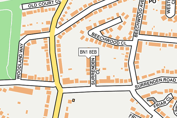BN1 8EB map - OS OpenMap – Local (Ordnance Survey)