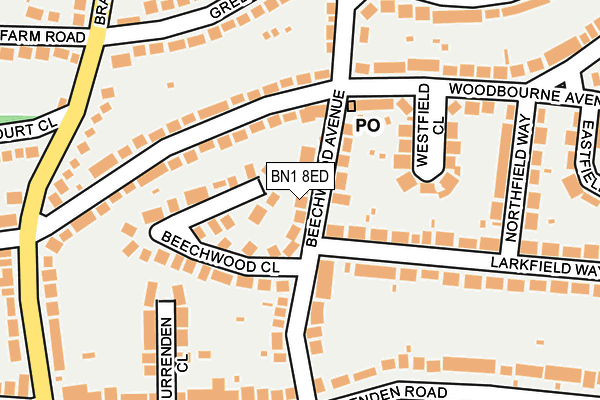 BN1 8ED map - OS OpenMap – Local (Ordnance Survey)