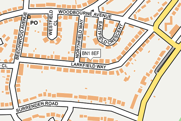 BN1 8EF map - OS OpenMap – Local (Ordnance Survey)
