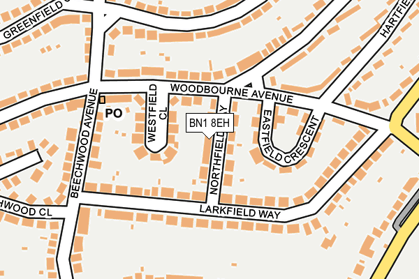 BN1 8EH map - OS OpenMap – Local (Ordnance Survey)