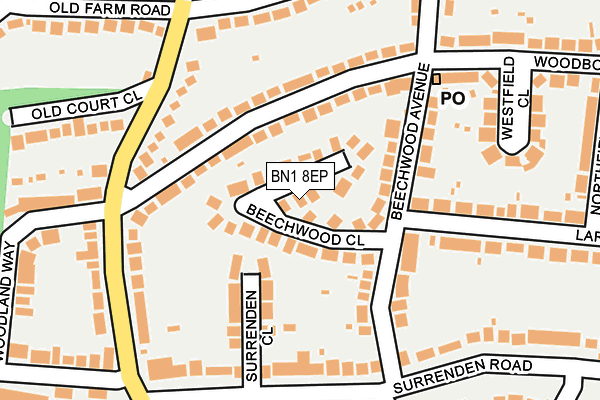 BN1 8EP map - OS OpenMap – Local (Ordnance Survey)