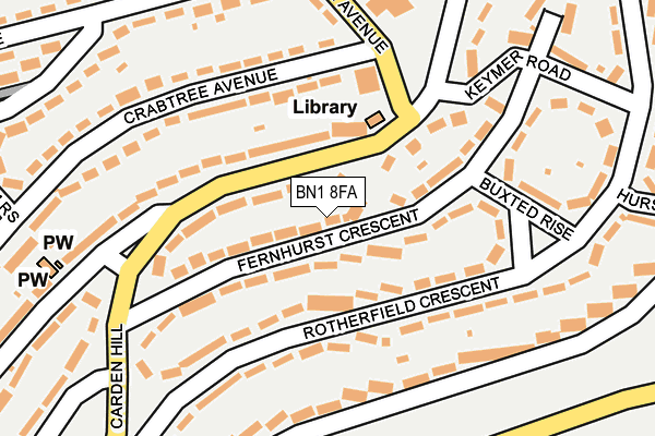 BN1 8FA map - OS OpenMap – Local (Ordnance Survey)